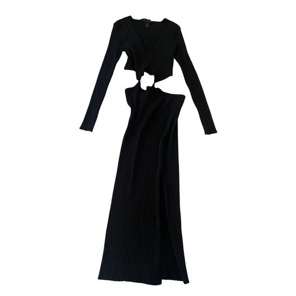 House of Harlow Ribbed Maxi Cut Out  Dress Womens Small Event Whimsigoth Grunge - Picture 2 of 16